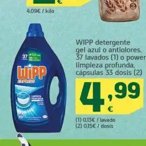 HiperDino Wipp detergente gel azul oferta