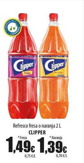 SPAR Lanzarote Refresco fresa o naranja clipper oferta