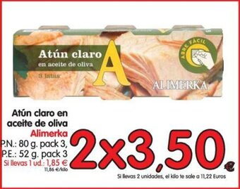 Alimerka Alimerka Atún claro en aceite de oliva oferta