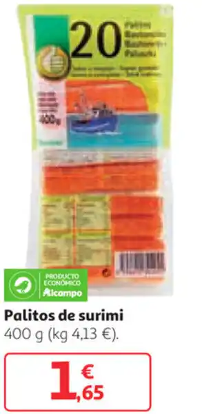 Alcampo Palitos de surimi 400 g oferta