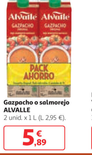 Alcampo Gazpacho o salmorejo ALVALLE oferta
