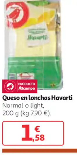 Alcampo Queso en lonchas Havarti 200 g oferta
