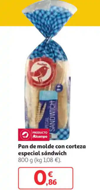 Alcampo Pan de molde con corteza especial sándwich 800 g oferta