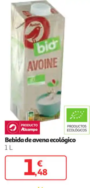 Alcampo Bebida de avena ecológico 1 L oferta