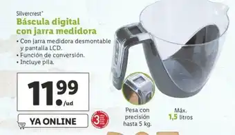 Lidl Silvercrest Báscula digital con jarra medidora oferta