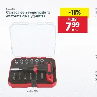 Lidl Powerflix Carraca con empuñadura en forma de T y puntas oferta