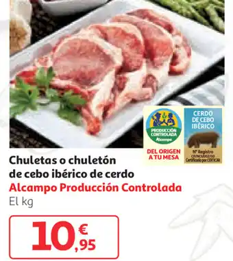 Alcampo Chuletas o chuletón de cebo ibèrico de cerdo oferta