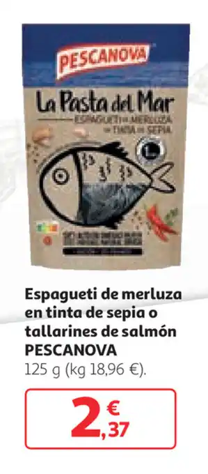 Alcampo Pescanova Espagueti de merluza en tinto de sepia o tallarines de salmón 125g oferta