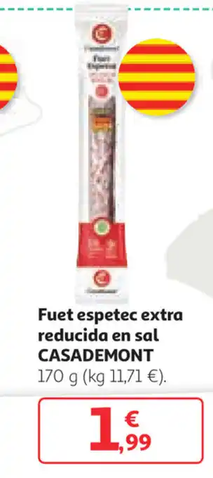 Alcampo Casademont Fuet espetec extra reducida en sal 170g oferta