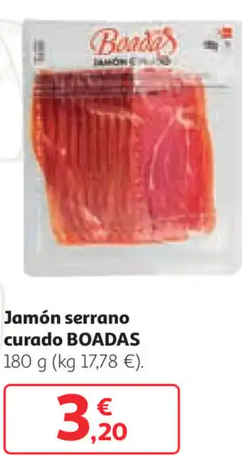 Alcampo Boadas Jamón serrano curado 180g oferta