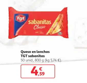 Alcampo Sabanitas Queso en lonchas TGT 50unid , 800g oferta