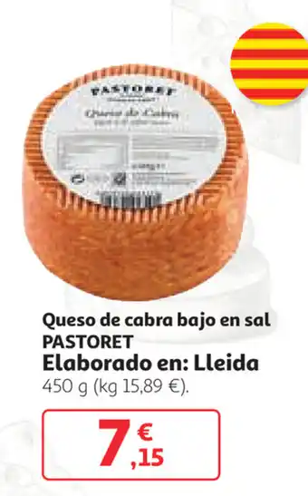 Pastoret Queso de cabra bajo en sal Elaborado en: Lleida 450g