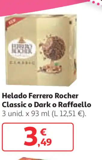 Alcampo Helado Ferrero Rocher Classic o Dark o Raffaello 3unid x 93ml oferta
