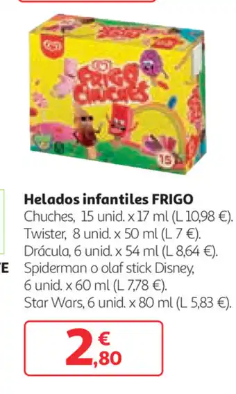 Alcampo Frigo Helados infantiles oferta