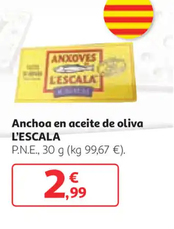 Alcampo L'escala Anchoa en aceite de oliva 30g oferta