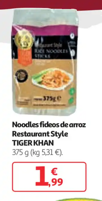 Alcampo Tiger Khan Noodles fideos de arroz Restaurant Style 375g oferta