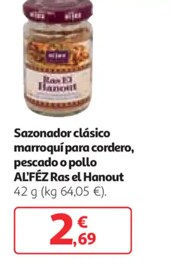 Alcampo Sazonador clásico marroqui para cordero, pescada o pollo Al'fèz Ras el Hanout 42g oferta