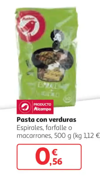 Alcampo Pasta con verduras 500g oferta