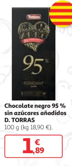 Alcampo D. Torras Chocolate negro 95% sin azúcares añadidos 100g oferta