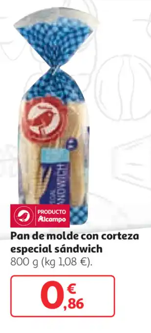 Alcampo Pan de molde con corteza especial sándwich 800g oferta