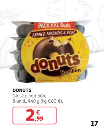 Alcampo Donuts Glacé o bombón, 8 unid, 440g. oferta
