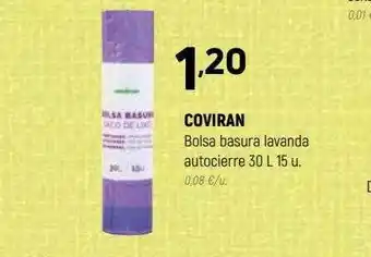 Coviran Coviran bolsa basura lavanda autocierre oferta