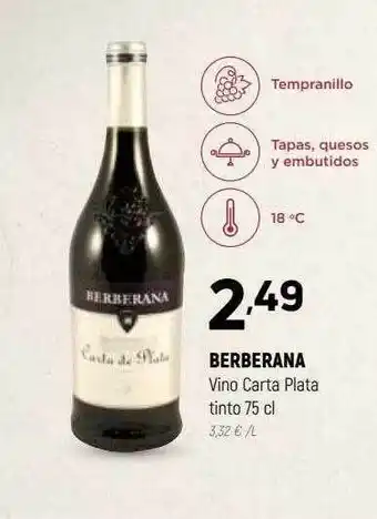 Coviran Berberana vino carta plata tinto oferta