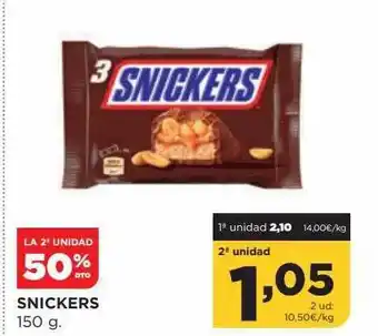 Alimerka La 2a unidad 50% dto snickers oferta