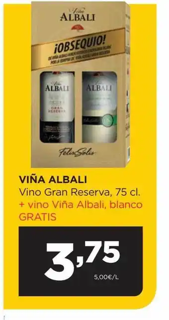 Alimerka Viña albali vino gran reserva + vino viña albali, blanco gratis oferta