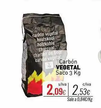 Cuevas Cash Carbón vegetal oferta