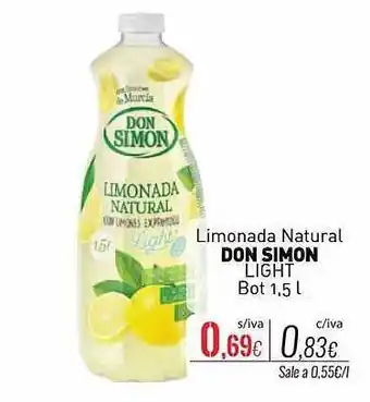 Cuevas Cash Limonada natural don simon light oferta