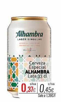 Cuevas Cash Cerveza especial alhambra oferta