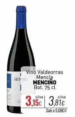 Cuevas Cash Vino valdeorras mencia menciño oferta