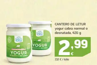 HiperDino Cantero de letur yogur cabra normal o desnatada oferta