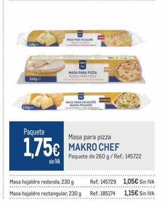 Makro Masa para pizza makro chef oferta