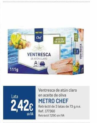 Makro Ventresca de atún claro en aceite de oliva metro chef oferta