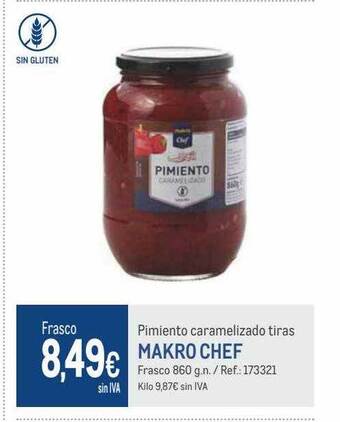 Makro Pimiento caramelizado tiras makro chef oferta