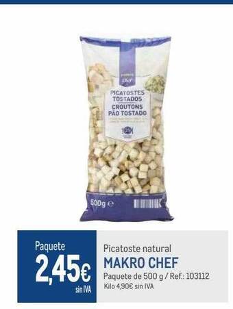 Makro Picatoste natural makro chef oferta