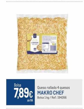 Makro Queso rallado 4 quesos makro chef oferta