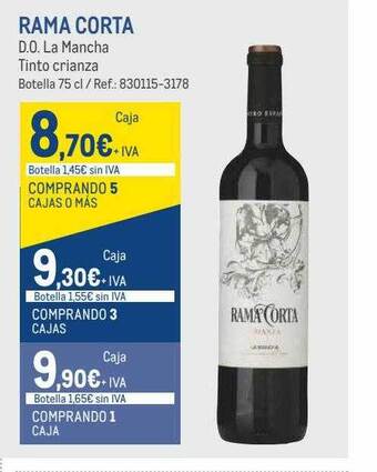 Makro Rama corta d.o. la mancha tinto crianza oferta