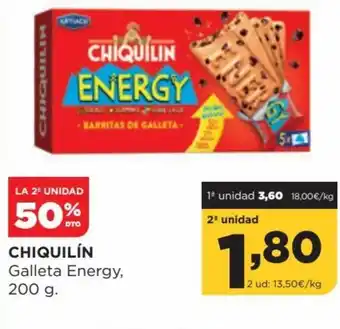 Alimerka Chiquilín Galleta Energy 200 g. oferta