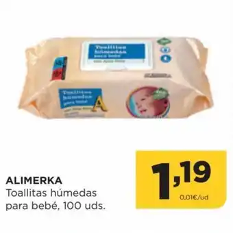 Alimerka Alimerka Toallitas Húmedas Para Bebé, 100 uds. oferta