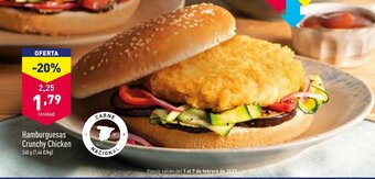 ALDI Hamburguesas Crunchy Chicken oferta