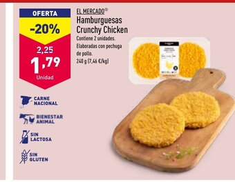 ALDI Hamburguesas Crunchy Chicken oferta