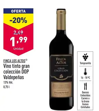 ALDI Vino Tinto Gran Colleción DOP Valdepeñas oferta