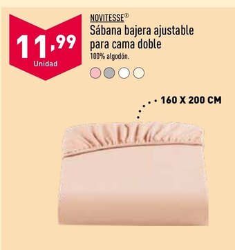 ALDI Sábana Bajera Ajustable Para Cama Doble oferta
