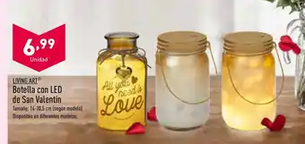 ALDI Botella Con LED De San Valentín oferta