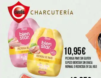 Claudio Pechuga Pavo Sin Gluten Elpozo Bienstar Sin Grasa Normal oferta