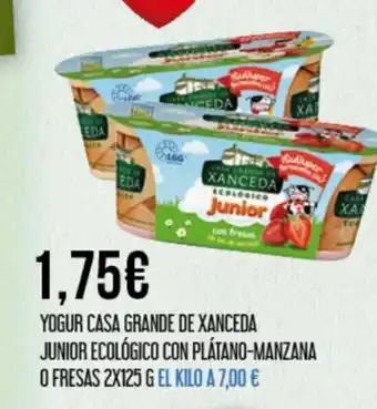 Claudio Yogur Casa Grande de Xanceda Junior Ecológico Con Plátano-Manzana oferta