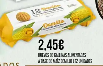Claudio Huevos de Gallinas Alimentadas a Base de Maíz Demillo 12 Unidades oferta